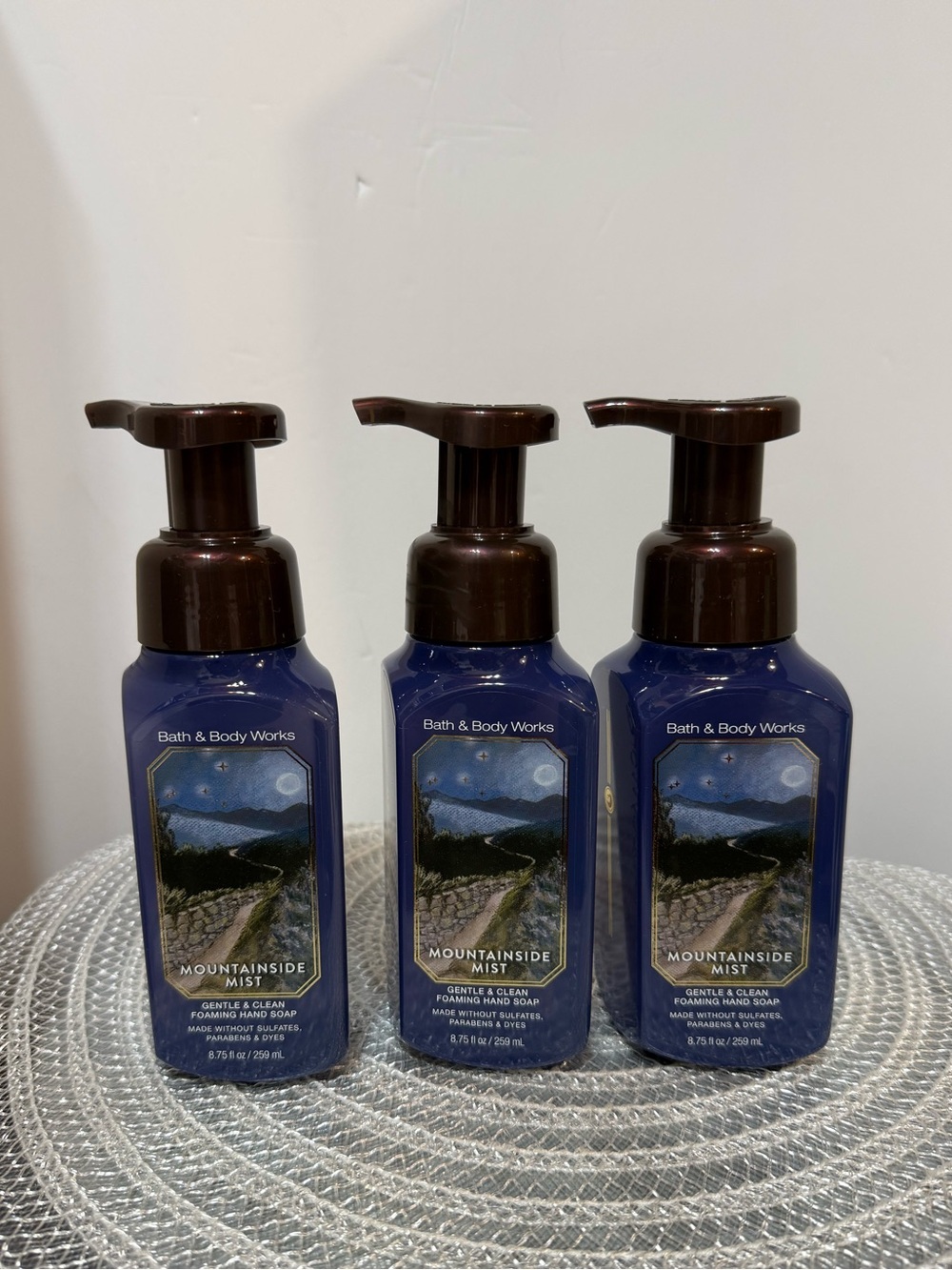 BBW Mountainside Mist Foaming Hand Soap Set of 3 NWT